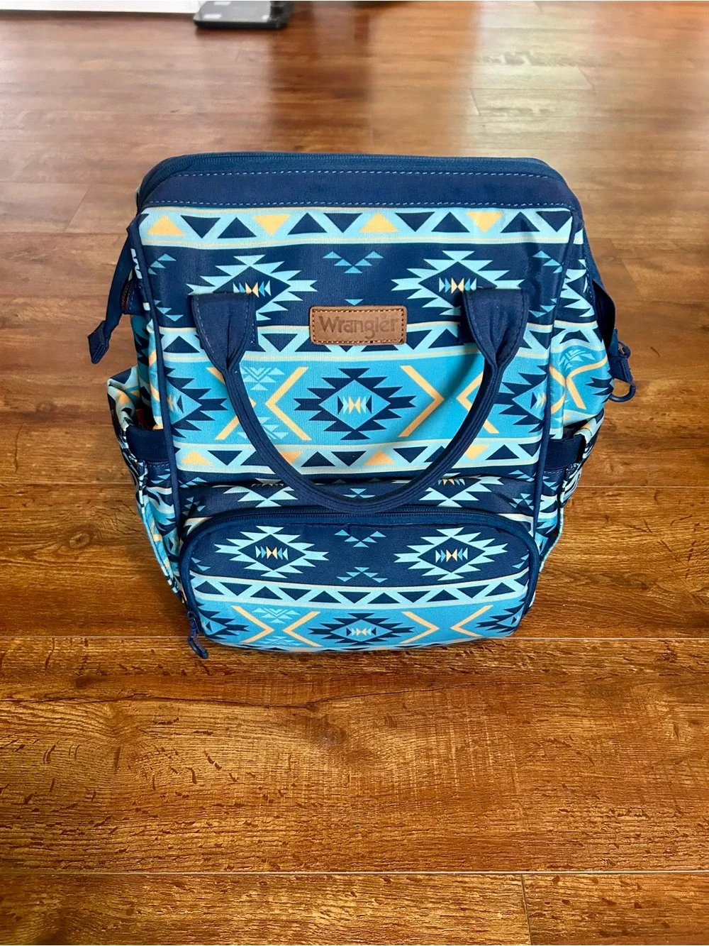 Wrangler Navy Blue Aztec Print Backpack